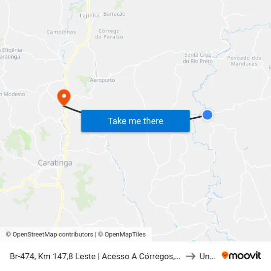 Br-474, Km 147,8 Leste | Acesso A Córregos, Cafelândia E Chicas to Unec II map