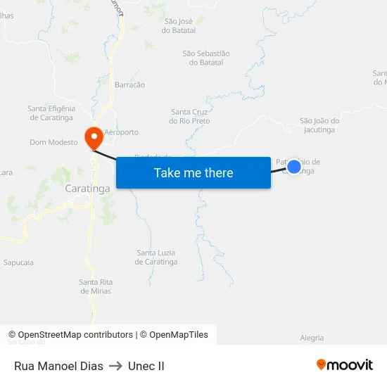 Rua Manoel Dias to Unec II map