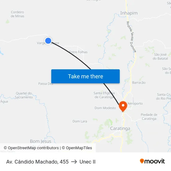 Av. Cândido Machado, 455 to Unec II map