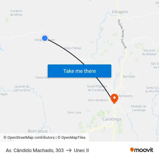 Av. Cândido Machado, 303 to Unec II map