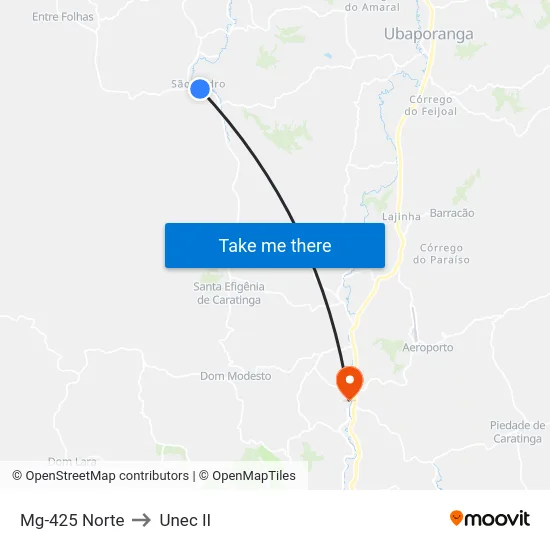 Mg-425 Norte to Unec II map