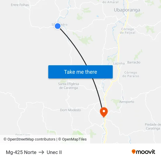 Mg-425 Norte to Unec II map