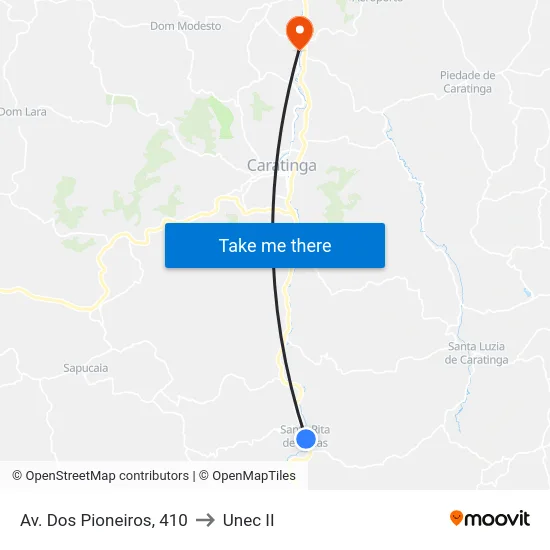 Av. Dos Pioneiros, 410 to Unec II map