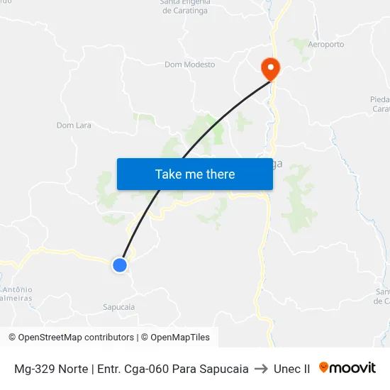 Mg-329 Norte | Entr. Cga-060 Para Sapucaia to Unec II map