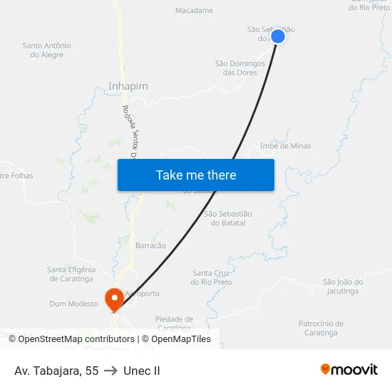 Av. Tabajara, 55 to Unec II map