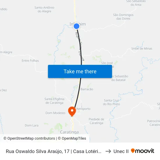 Rua Oswaldo Silva Araújo, 17 | Casa Lotérica to Unec II map