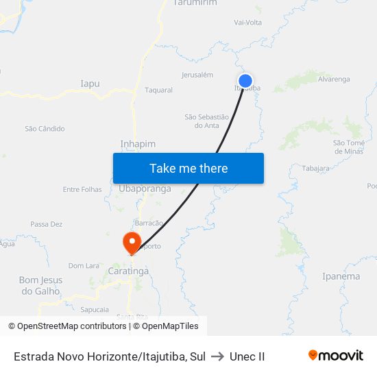 Estrada Novo Horizonte/Itajutiba, Sul to Unec II map