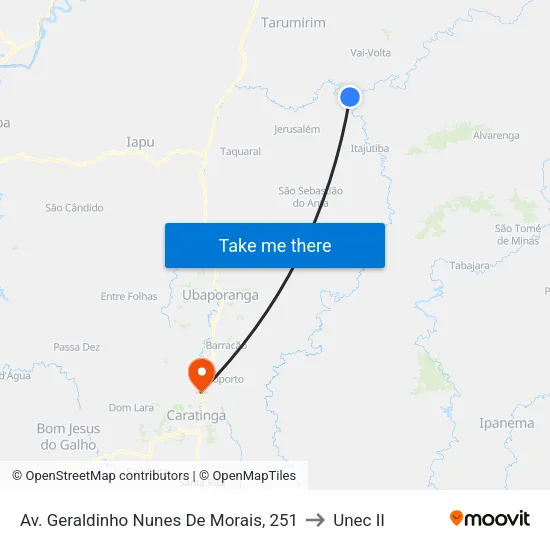 Av. Geraldinho Nunes De Morais, 251 to Unec II map