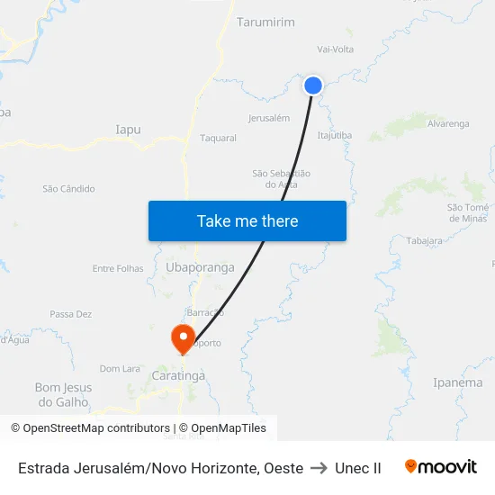 Estrada Jerusalém/Novo Horizonte, Oeste to Unec II map