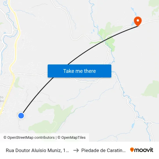 Rua Doutor Aluísio Muniz, 149 to Piedade de Caratinga map