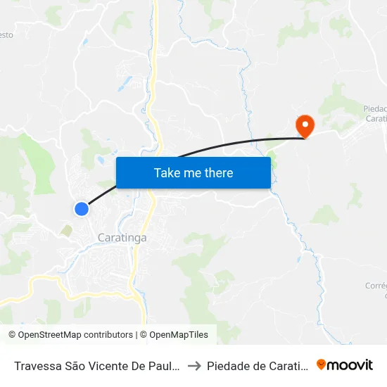 Travessa São Vicente De Paula, 60 to Piedade de Caratinga map