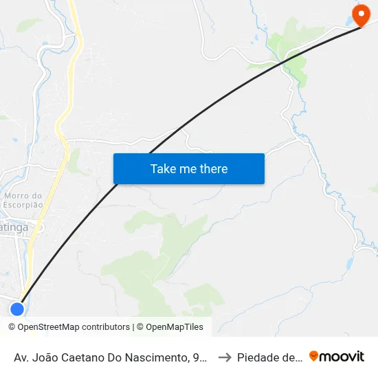 Av. João Caetano Do Nascimento, 906 | Ponto Final Do Limoeiro to Piedade de Caratinga map