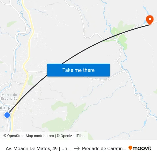 Av. Moacir De Matos, 49 | Unec I to Piedade de Caratinga map