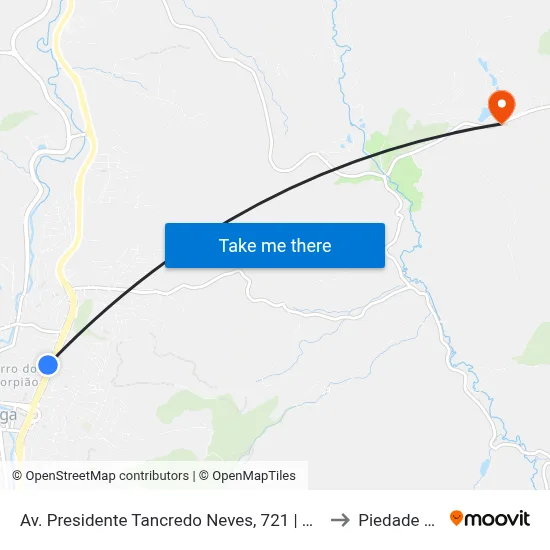 Av. Presidente Tancredo Neves, 721 | Uai - Unidade De Atendimento Integrado to Piedade de Caratinga map