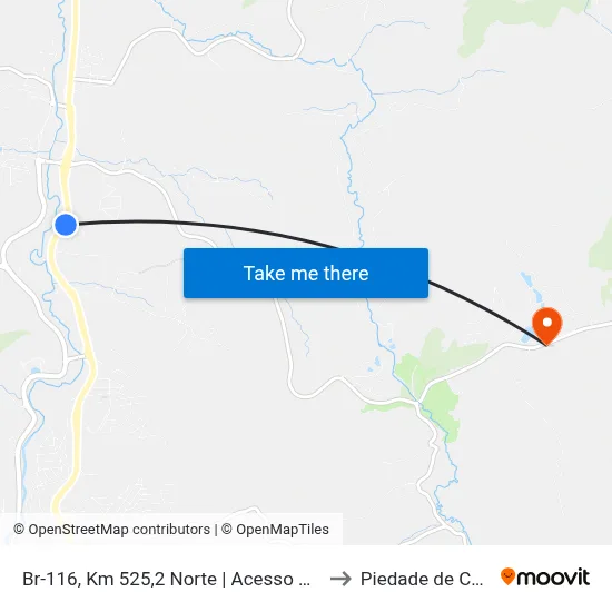 Br-116, Km 525,2 Norte | Acesso Ao Ceasaminas to Piedade de Caratinga map