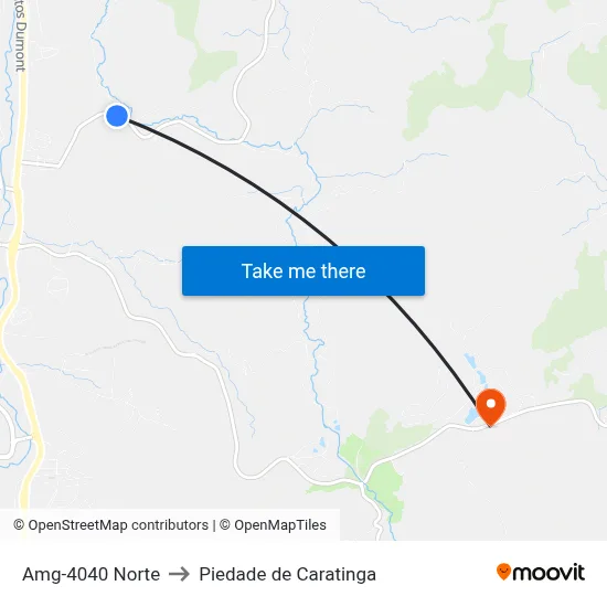 Amg-4040 Norte to Piedade de Caratinga map