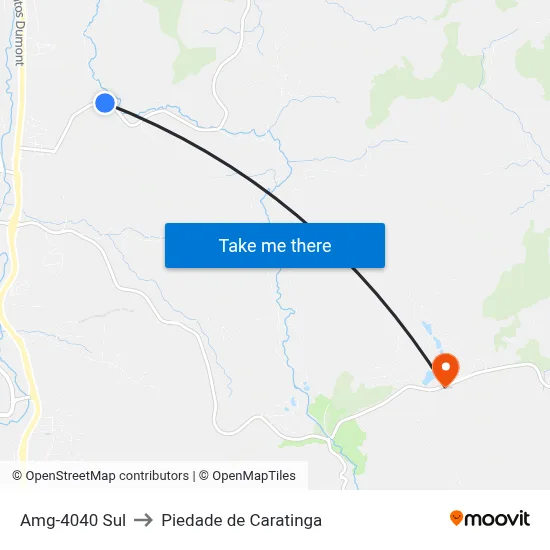 Amg-4040 Sul to Piedade de Caratinga map
