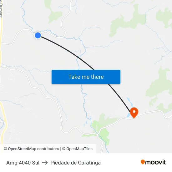 Amg-4040 Sul to Piedade de Caratinga map