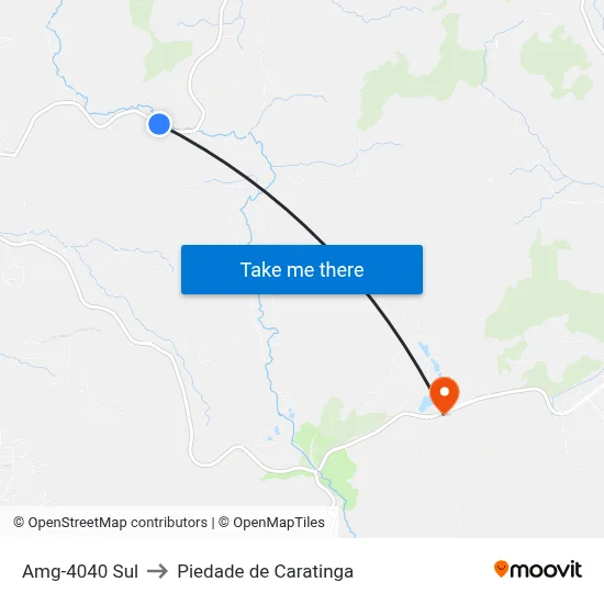 Amg-4040 Sul to Piedade de Caratinga map