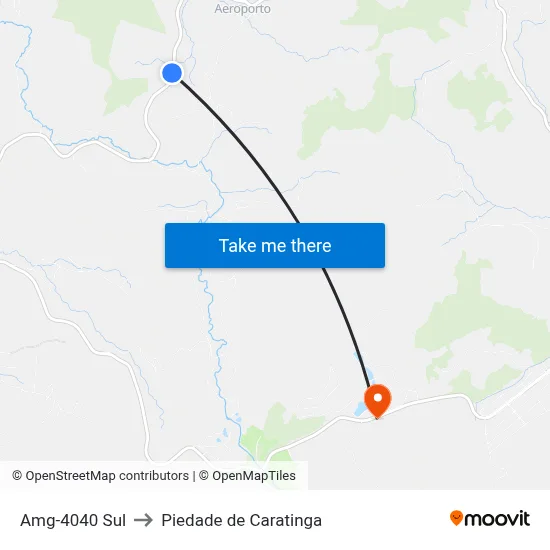 Amg-4040 Sul to Piedade de Caratinga map