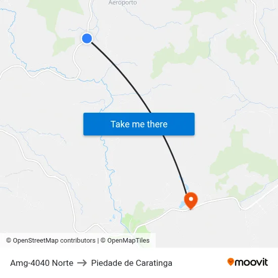 Amg-4040 Norte to Piedade de Caratinga map