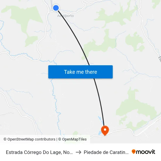 Estrada Córrego Do Lage, Norte to Piedade de Caratinga map