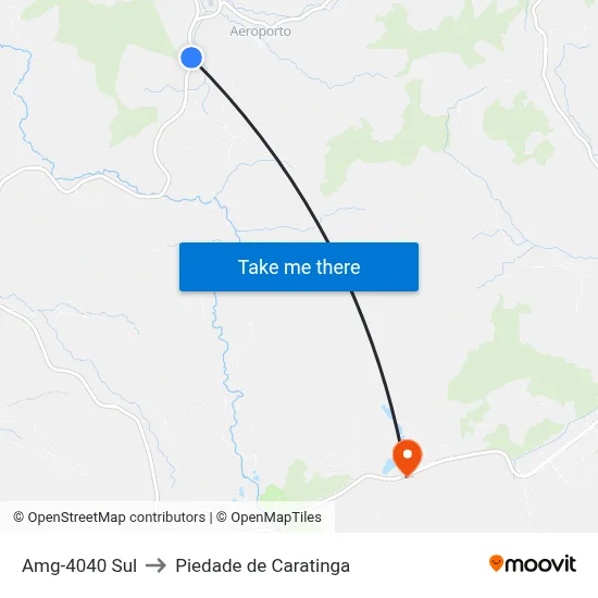 Amg-4040 Sul to Piedade de Caratinga map