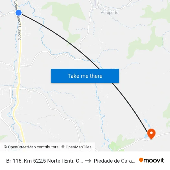 Br-116, Km 522,5 Norte | Entr. Cga-240 to Piedade de Caratinga map