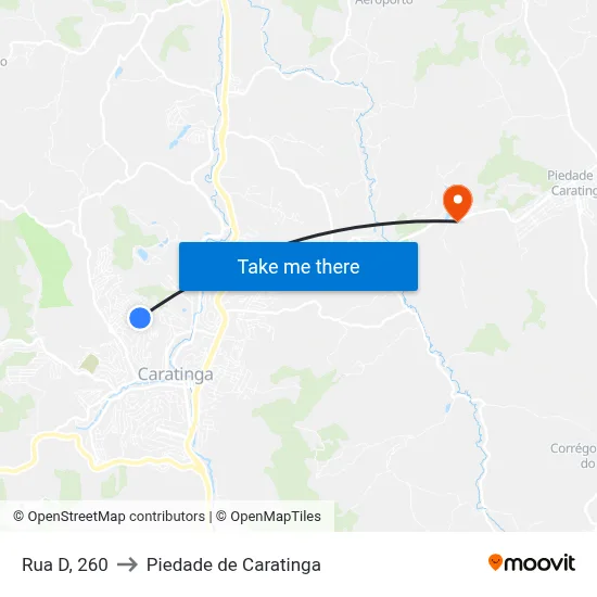 Rua D, 260 to Piedade de Caratinga map