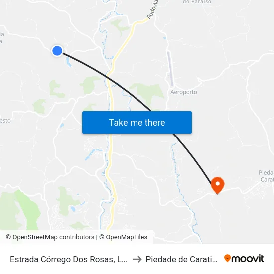 Estrada Córrego Dos Rosas, Leste to Piedade de Caratinga map