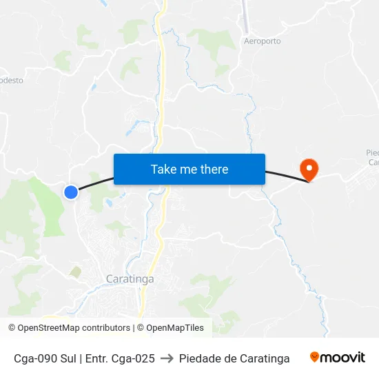 Cga-090 Sul | Entr. Cga-025 to Piedade de Caratinga map