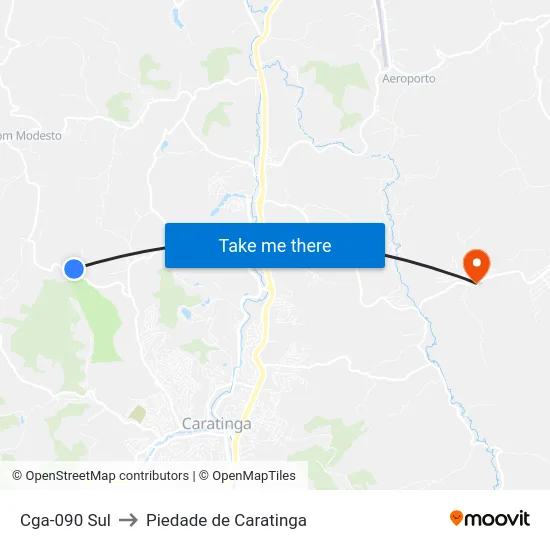 Cga-090 Sul to Piedade de Caratinga map