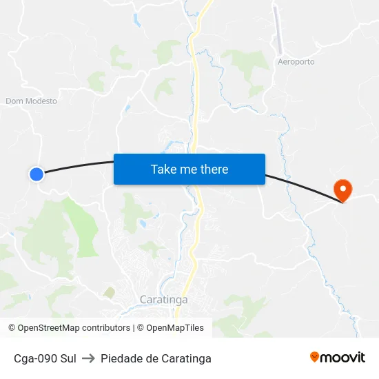 Cga-090 Sul to Piedade de Caratinga map
