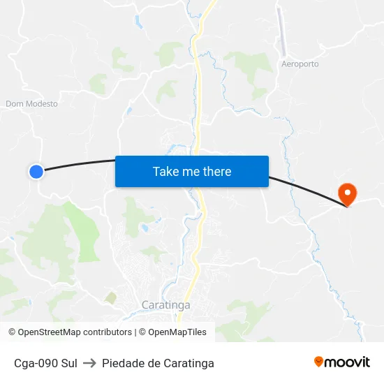 Cga-090 Sul to Piedade de Caratinga map