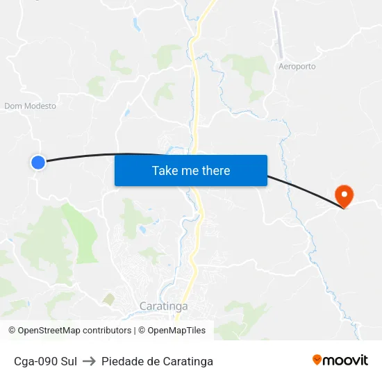 Cga-090 Sul to Piedade de Caratinga map