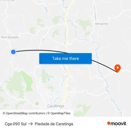 Cga-090 Sul to Piedade de Caratinga map