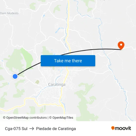 Cga-075 Sul to Piedade de Caratinga map