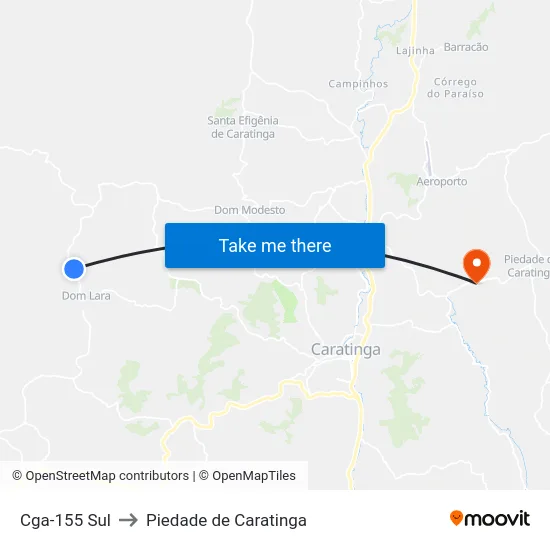 Cga-155 Sul to Piedade de Caratinga map