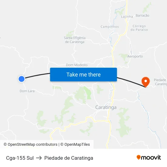Cga-155 Sul to Piedade de Caratinga map