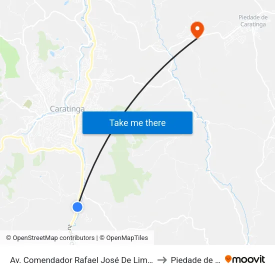 Av. Comendador Rafael José De Lima, 1601 | Viação Riodoce to Piedade de Caratinga map
