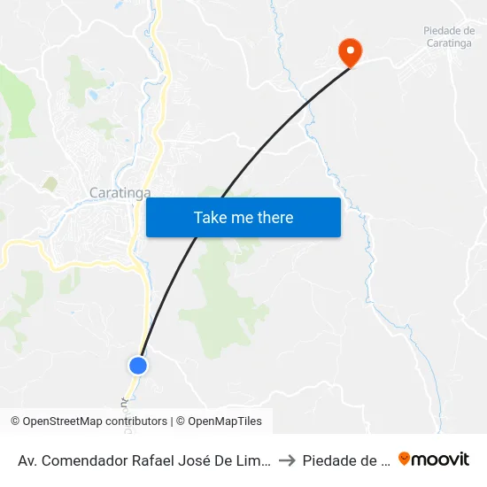 Av. Comendador Rafael José De Lima, 1600 | Viação Riodoce to Piedade de Caratinga map