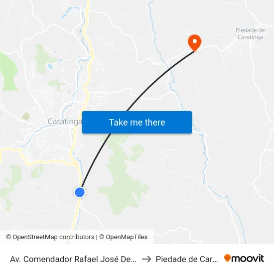 Av. Comendador Rafael José De Lima, 700 to Piedade de Caratinga map