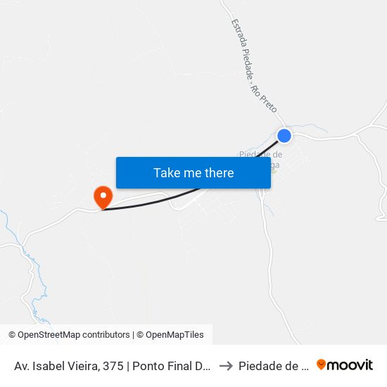 Av. Isabel Vieira, 375 | Ponto Final De Piedade De Caratinga to Piedade de Caratinga map
