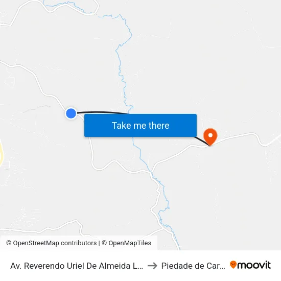 Av. Reverendo Uriel De Almeida Leitão, 1800 to Piedade de Caratinga map