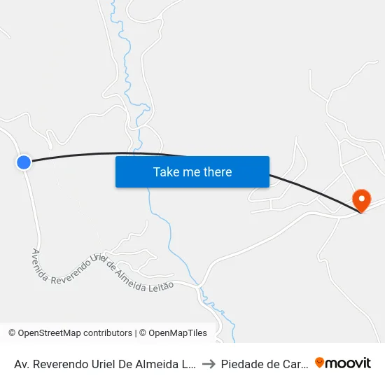 Av. Reverendo Uriel De Almeida Leitão, 2201 to Piedade de Caratinga map