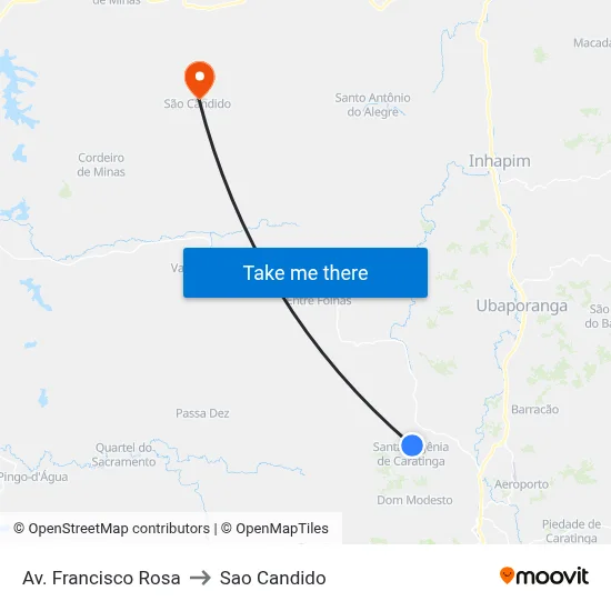 Av. Francisco Rosa to Sao Candido map