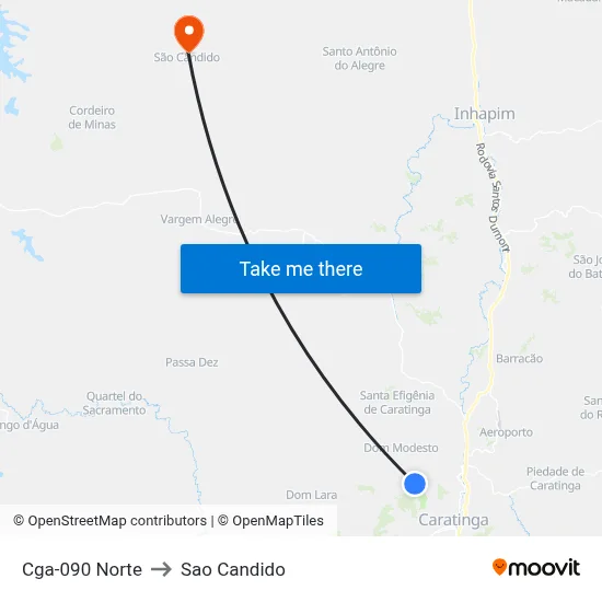 Cga-090 Norte to Sao Candido map