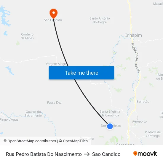 Rua Pedro Batista Do Nascimento to Sao Candido map