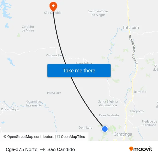 Cga-075 Norte to Sao Candido map