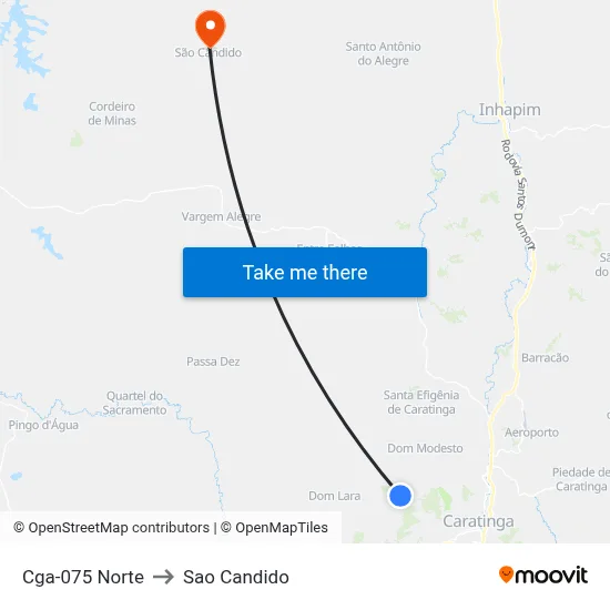 Cga-075 Norte to Sao Candido map